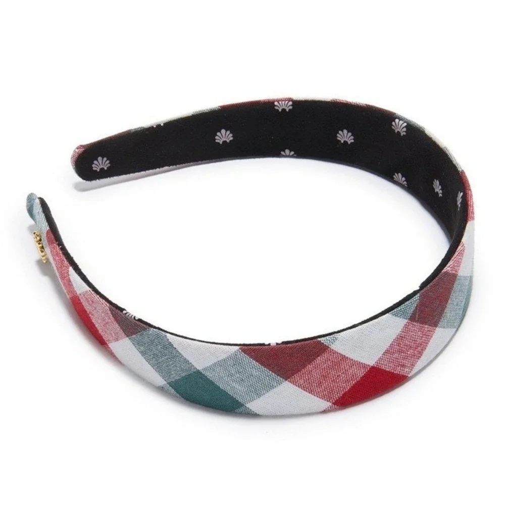 Lele Sadoughi Women Bessette Headband OS Christmas Gingham Holiday Accessory NWT